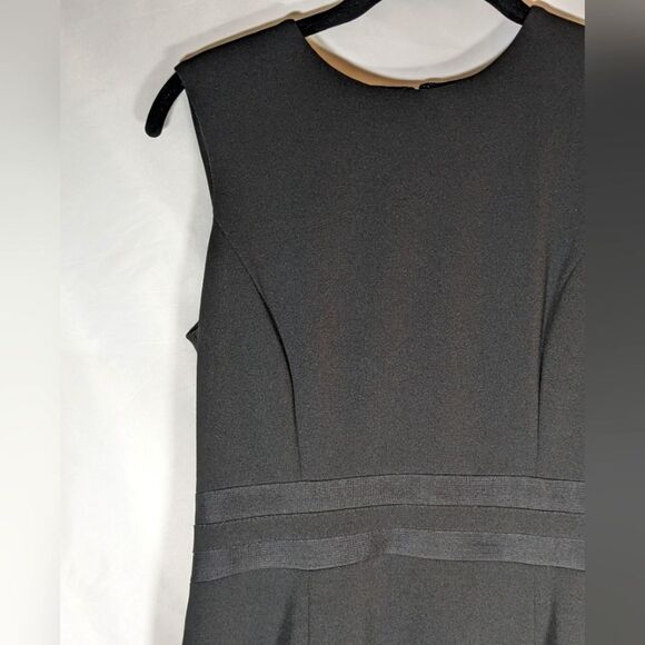 Calvin Klein Illusion Sleeveless Black A-Line Mini Dress Sheer Trim Size 4 - Picture 5 of 11